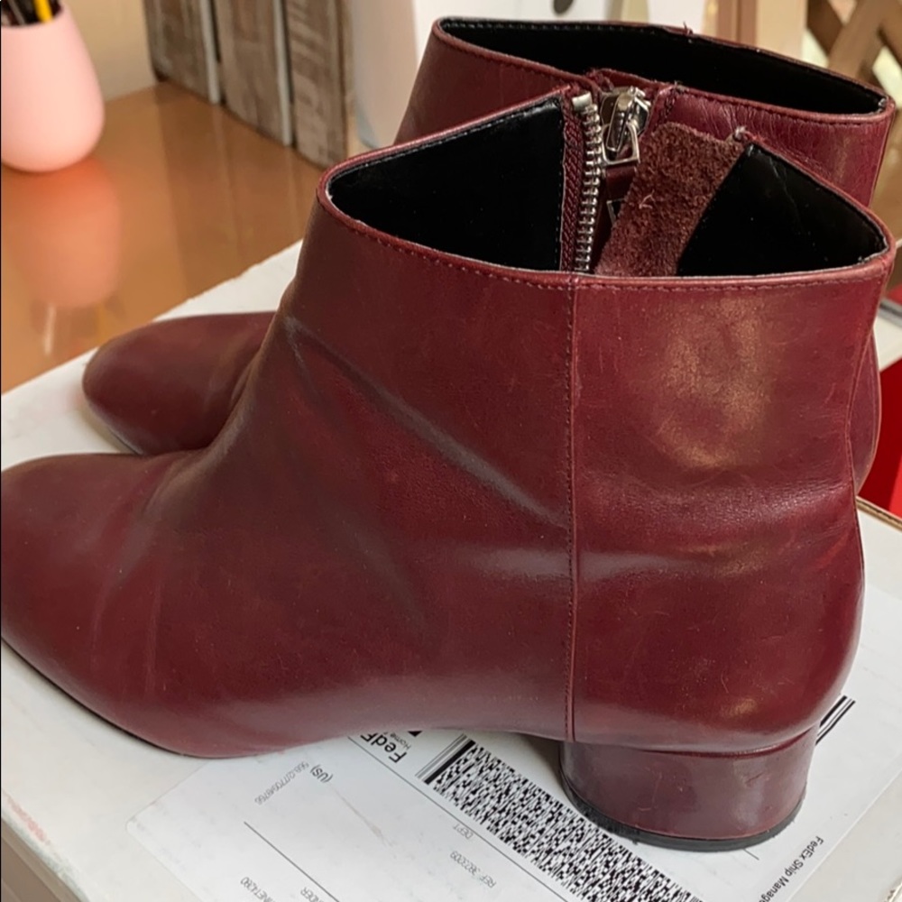 Burgundy Zara Woman Booties